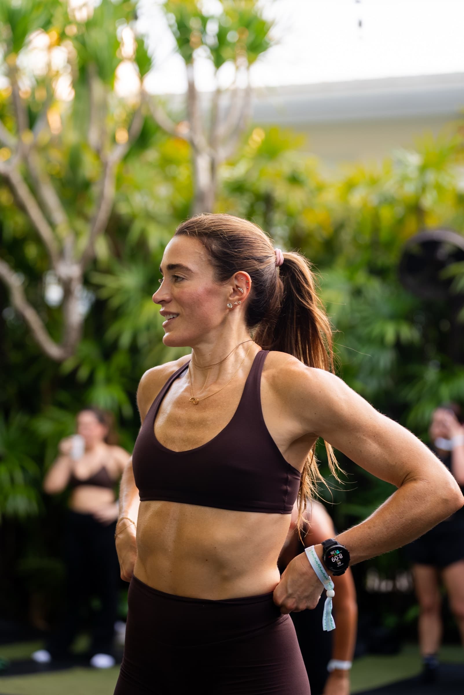 An athlete after the round — sweat, still here