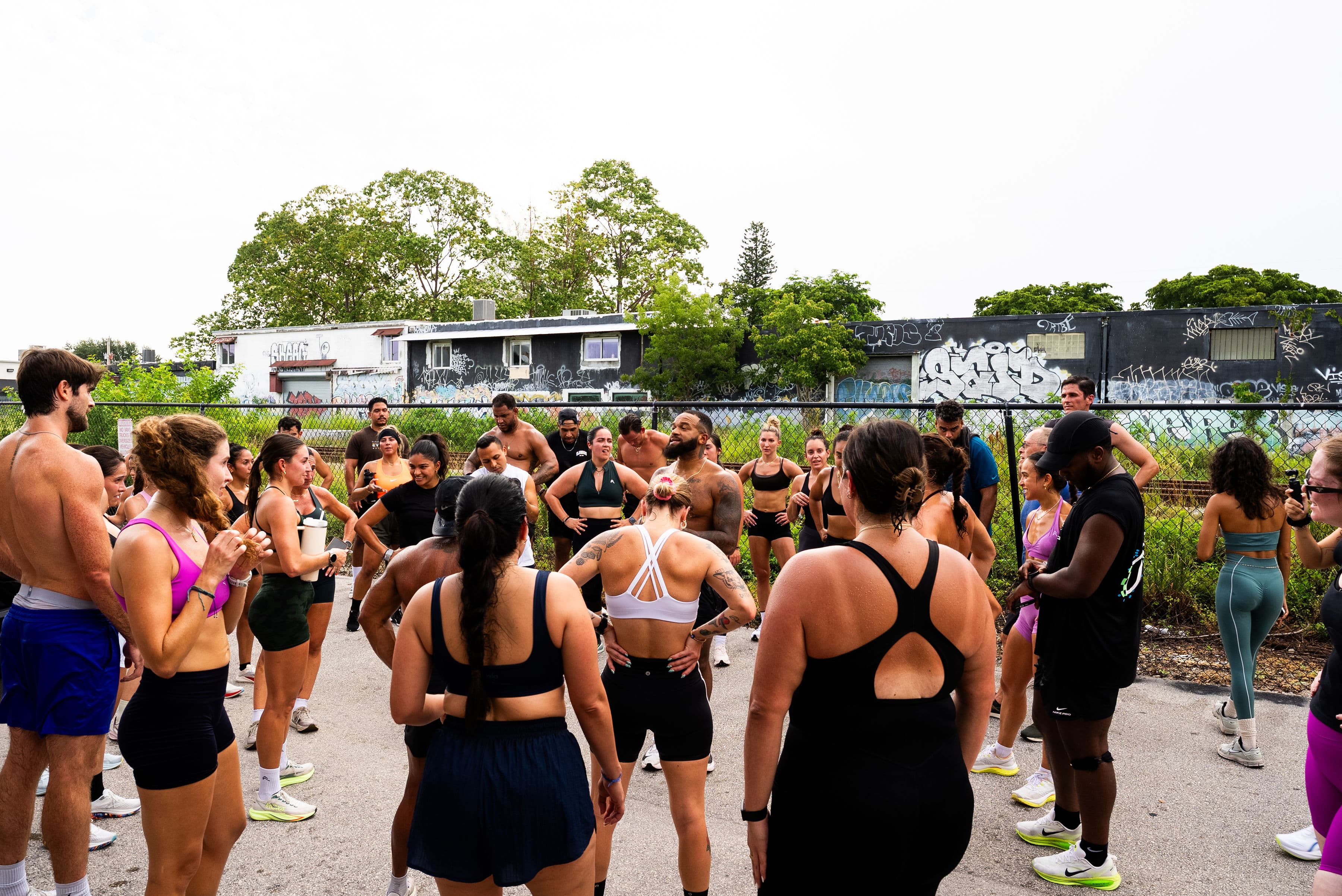 Outdoor Community Sweat circle on asphalt — Sundays are for the dawgs